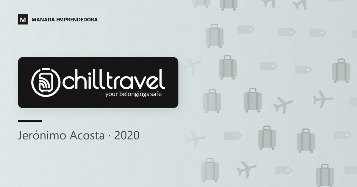 Logo de ChillTravel y nombre de Jerónimo Acosta, su fundador, entrevistado en Manada Emprendedora en 2020