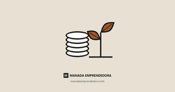 Ilustración de monedas apiladas y un brote