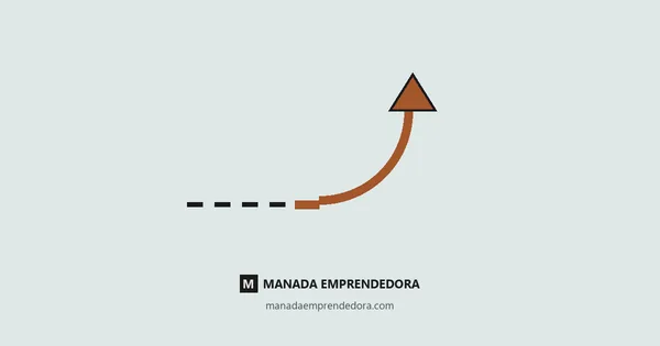 Ilustración de un camino recto que dobla en una flecha