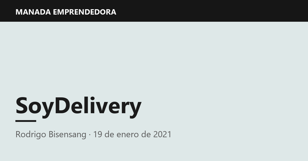 SoyDelivery, Rodrigo Bisensang